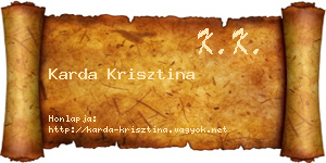 Karda Krisztina névjegykártya